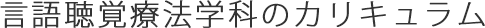 言語聴覚療法学科のカリキュラム